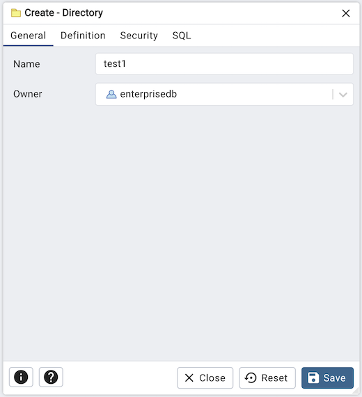 Directory general tab
